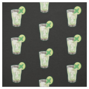 Mojito Cocktail Pattern Stof
