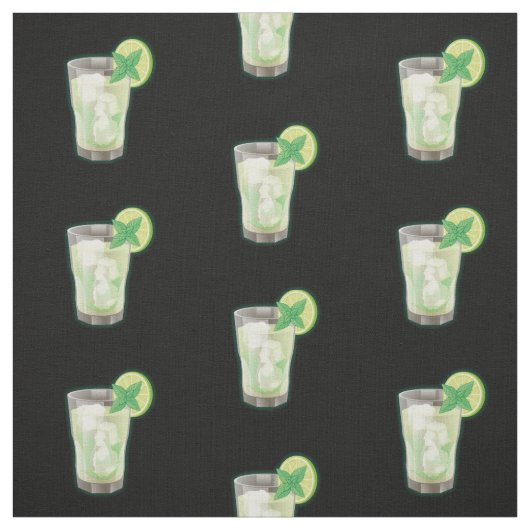 Mojito Cocktail Pattern Stof (Swatch)