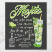 Mojito Cocktail Recipe Wijn Etiket (Enkel label)