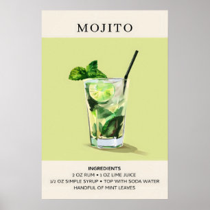 Mojito Cocktail schilderij Poster