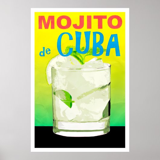 Mojito de Cuba vintage-poster Poster (Voorkant)