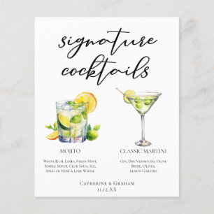 Mojito Martini Wedding Signature Cocktails Menu