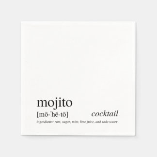 Mojito Modern Quote Black Typography Cocktail Servet