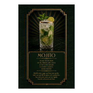 Mojito Recept Poster | Bar Kunst Perfect Poster