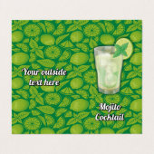 Mojito Recipe Visitekaartjes (Buitenkant ongevouwen)