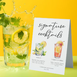 Mojito Tequila Sunrise Wedding Cocktails Menu