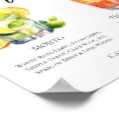 Mojito Tequila Sunrise Wedding Cocktails Menu Poster (Hoek)