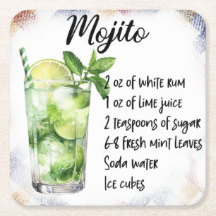 Mojito Vierkante Kartonnen Onderzetter