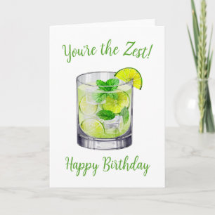Mojito Waterverf Verjaardag Kaart