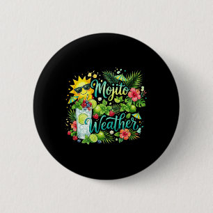 Mojito Weer Tropisch Zomer Strand Staart Vakantie Ronde Button 5,7 Cm