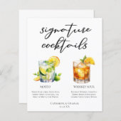 Mojito Whiskey Sour Signature Cocktails Menu (Devant / Derrière)