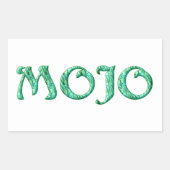 Mojo blanc rectangle stickers (Devant)