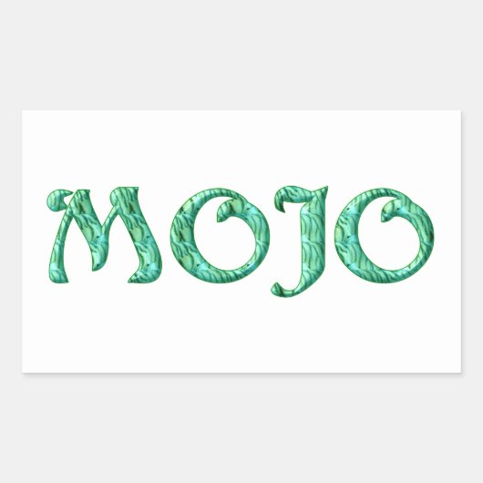 Mojo blanc rectangle stickers (Devant)