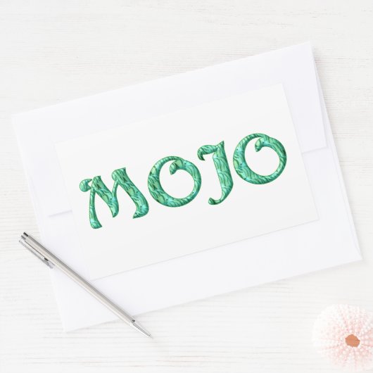 Mojo blanc rectangle stickers (Enveloppe)