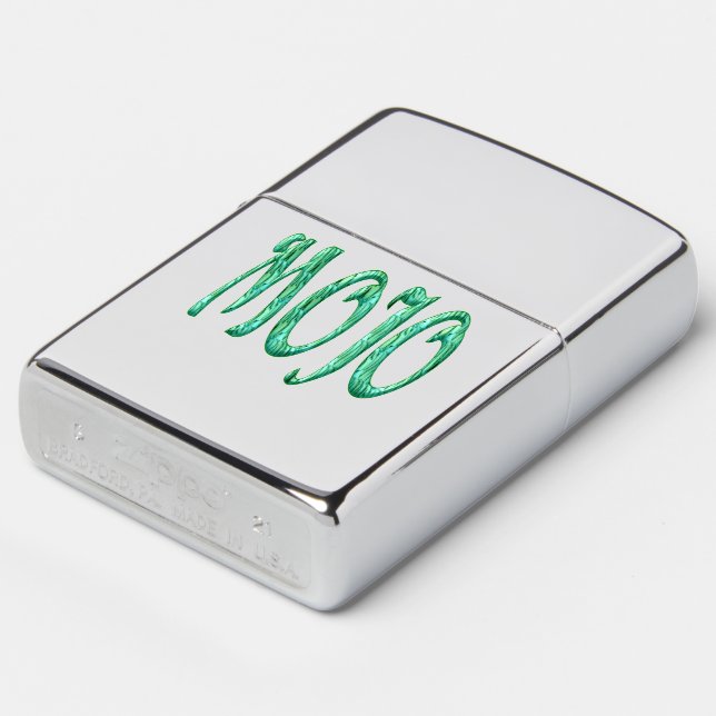Mojo clear Zippo chrome lighter (Gekanteld)