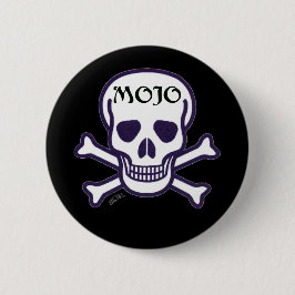 Mojo Skull zwarte knop Ronde Button 5,7 Cm