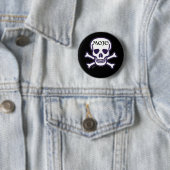 Mojo Skull zwarte knop Ronde Button 5,7 Cm (In situ)