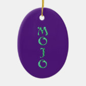 Mojo violet pendaison ornement ovale (Devant)