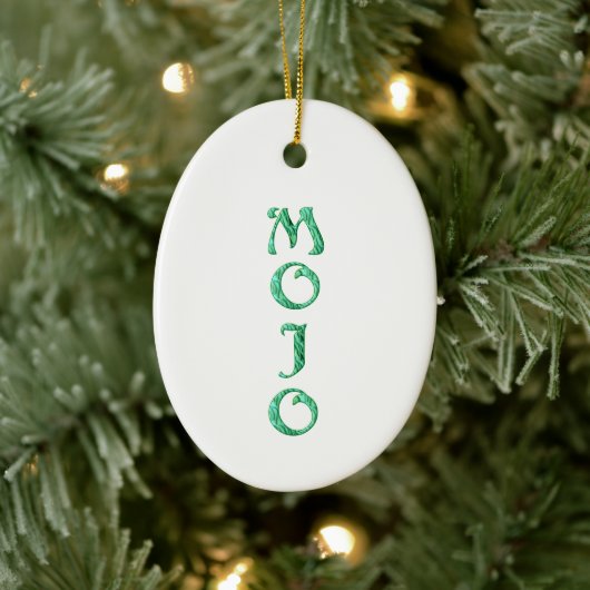 Mojo wit hangend ovaal ornament (Boom)