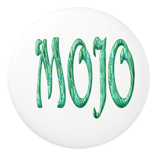 Mojo witte keramische knop (Voorkant)