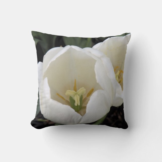 MoJo Witte Tulp Kussen voor Moeder (Voorkant)