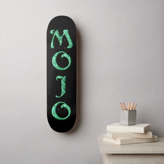 Mojo zwarte skateboard (Muurkunst)