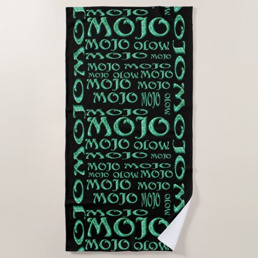 Mojo zwarte strandhanddoek strandlaken (Voorkant)