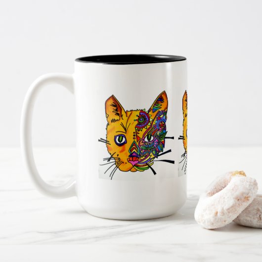 Mok - 040 - Drie katten (Met donut)