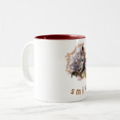 Mok aangepaste kleuren - Happy Ostrich - glimlach (Voorkant links)