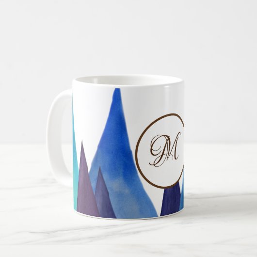 mok abstracte bergen Monogram (Voorkant links)