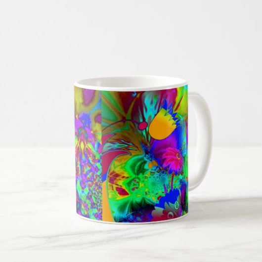 Mok Abstracte kunst Bloemen Explode (Voorkant rechts)