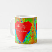 mok abstracte rode hartkoffie (Voorkant links)