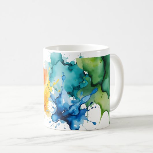 Mok abstracte Waterverf (Voorkant rechts)