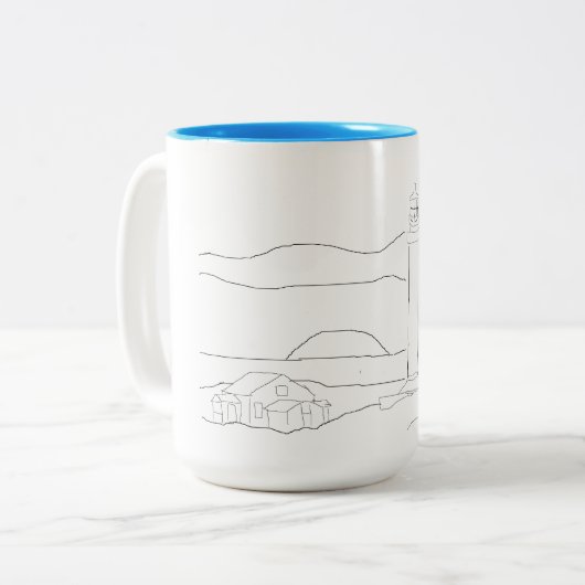 Mok - Adult Coloring Lighthouse Scene (Voorkant links)