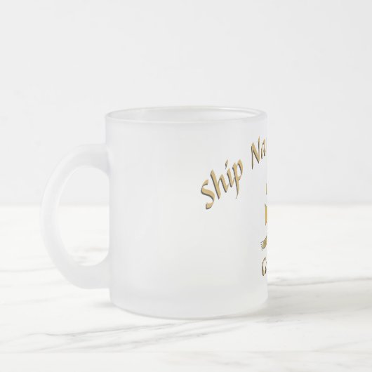 Mok - Anker met Curved Text in Gold (Links)