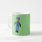 Mok - Baseball Player met naam op groen (Voorkant links)