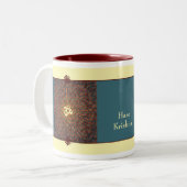 Mok, beker tweekleurige koffiemok (Voorkant links)