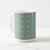 Mok blauw en goudpatroon (Voorkant links)