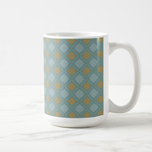 Mok blauw en goudpatroon (Rechts)