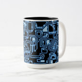 Mok blauw en zwart computercircuit (Voorkant rechts)