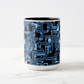 Mok blauw en zwart computercircuit (Center)
