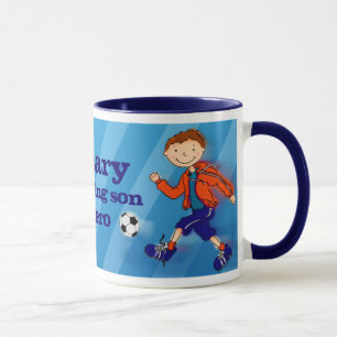 Mok blauw football voetbal held