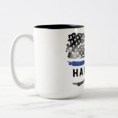 Mok blauwe dunne lijnvlag (Links)