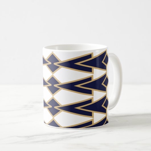 Mok blauwe en gouden Bowties koffie (Voorkant rechts)