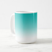 Mok Blauwe gradiënt kleur ombre turquoise (Voorkant links)