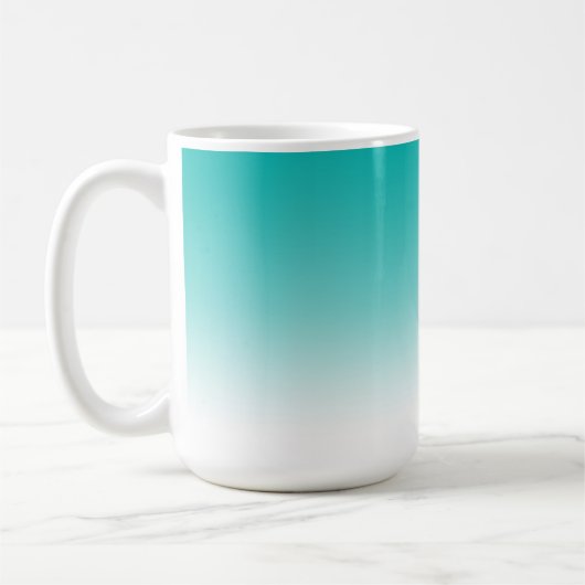 Mok Blauwe gradiënt kleur ombre turquoise (Links)