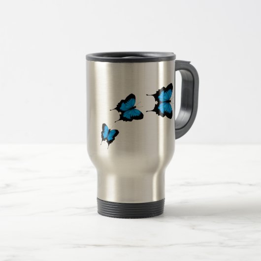 Mok blauwe vlinder (Voorkant rechts)