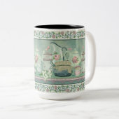  Mok Blauwgroen thee en Rozen (Voorkant rechts)