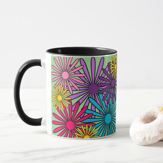 Mok bloemen (Met donut)