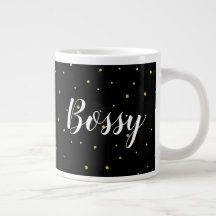 Mok - Bossy Gold Stippen Confetti Black